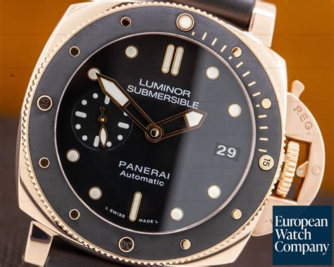 rose gold panerai submersible|panerai 42 price.